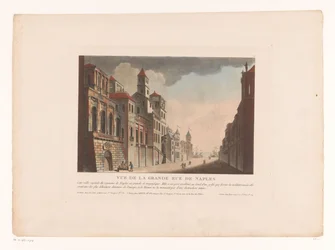 Vista de una calle en Nápoles Vue de la Grande Rue de Naples (título sobre objeto) Paisajes urbanos en Italia, España y Egipto (título de la serie)