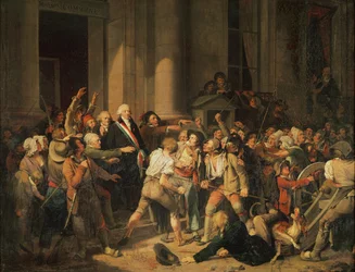 Acto de valor de Monsieur Defontenay, alcalde de Rouen, 29 de agosto de 1792 (óleo sobre lienzo)