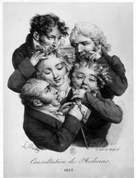 Consulta con médicos, por Louis Boilly