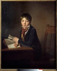 Jules Boilly niño con un libro en la mano
