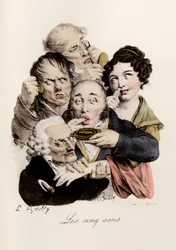 Los cinco sentidos. Grabado de Louis-Leopold Boilly