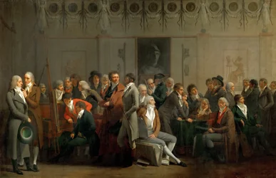 Reunión de artistas en el taller de Isabey