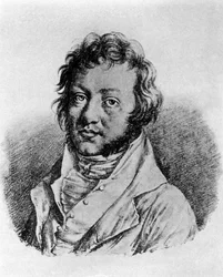 Retrato de André Marie Ampère (1775 - 1836) físico francés. Litografía de Louis Boilly (1761-1845)