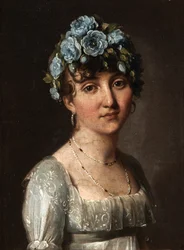 Retrato de la baronesa Mesgrigny, de soltera Berthelot de Rambuteau (Retrato de una joven con flores azules)