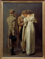 Amantes de las impresiones Jóvenes vestidos a la moda del Primer Imperio contemplan una impresión. Pintura de Louis Leopold Boilly (1761-1845) 1810