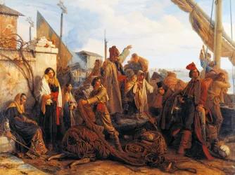 Pescadores partiendo en el Adriático