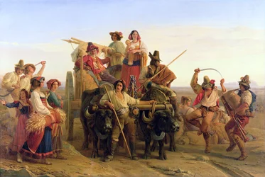 La llegada de los cosechadores en las Marismas Pontinas, 1830