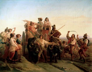 La llegada de los cosechadores en las Marismas Pontinas, 1833