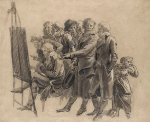 Louis-Léopold Boilly - La reunión de los artistas (boceto)