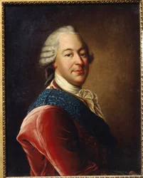 Retrato del conde Mikhail Illarionovich Vorontsov (1714-1767) (Retrato del conde M.I.Vorontsov). Pintura de Louis Tocque (1696-1772), óleo sobre lienzo, mediados del siglo XVIII. Arte francés, arte rococó. Museo de Arte Regional, Simferopol (Ucrania)