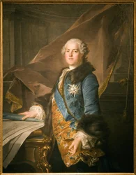 Retrato de Abel Francois Poisson, Marqués de Marigny (1727-1781), Superintendente de los Edificios del Rey, Pintura al óleo sobre lienzo de Louis Tocque (1696-1772). Fotografía, KIM Youngtae, París, Museo Carnavalet.