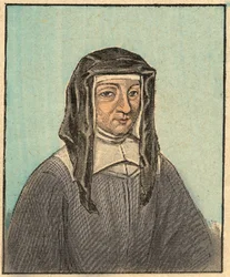 Retrato de Luisa de Marillac (Louise Le Gras) (1591-1660) - Grabado de "La enseñanza religiosa por los ojos. Maravilloso álbum" de Louis Maitrejean y Georget Ramond - Francia 1910