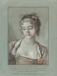 Busto de una joven mirando hacia abajo, 1765-1767