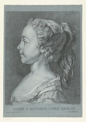 retrato, de, un, niña joven Tête de jeune fille