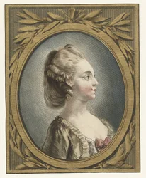 retrato, de, un, mujer joven tête