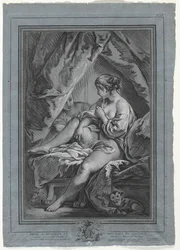Joven Mujer Sentada en una Cama, 1764-1767