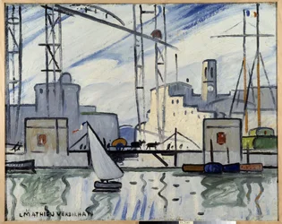 Marsella, el puente transbordador Pintura de Louis Mathieu Verdilhan (1875-1928) ca. 1918-1920 Musee Cantini, Marsella
