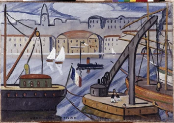 Vista del puerto de Marsella. Pintura de Louis Mathieu Verdilhan (Louis-Mathieu Verdilhan