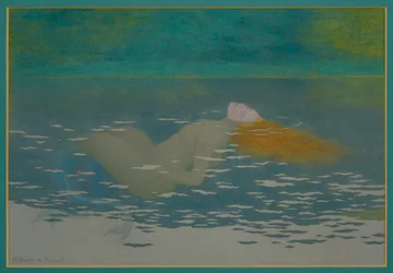 Sirena (gouache sobre seda)