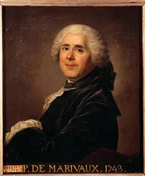 Retrato de Pierre Carlet de Chamblan de Marivaux (1688-1763). Pintura de Louis Michel van Loo (1707-1771) 1743. Dim. 0,63 x 0,52 m
