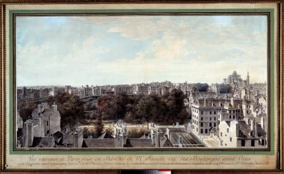 Vista de París desde el mirador de Monsieur Fournelle, rue des Boulangers Saint Victor