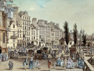 Vista del puerto Saint Paul en París en 1782