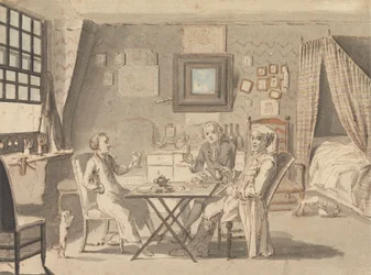 Autorretrato con dos jóvenes