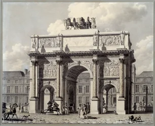 Vista del arco de triunfo del carrusel en París