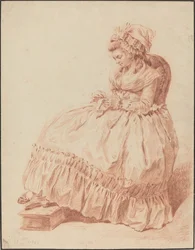 Mujer Sentada Cosiendo