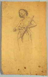 Estudio de figura femenina de pie