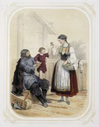Familia en Rusia - en “Album du jeune voyageur”, ilustrado por Louis Lassalle