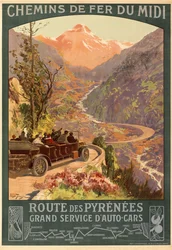 Chemin de fer du Midi. Ruta de los Pirineos