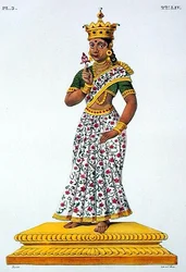 Swaha esposa de Agni, grabado por C. de Motte