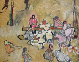 Niños jugando en la calle Caulaincourt, c.1907-14 (óleo sobre lienzo)