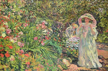 Madame Valtat en el jardín