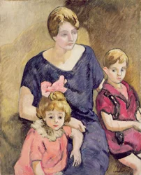 Madre e hijos (óleo sobre lienzo)