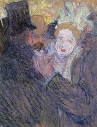 La conversación (pastel sobre papel)