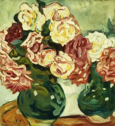 Dos jarrones de rosas; Deux Vases de Roses