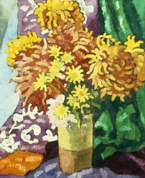Jarrón de dalias, c.1935 (óleo sobre lienzo)