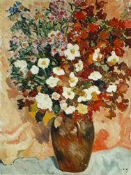 Jarrón de flores; Vase de Fleurs, c.1929 (óleo sobre lienzo)