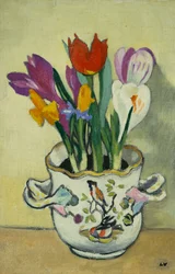 Jarrón de flores, c.1920 (óleo sobre lienzo)