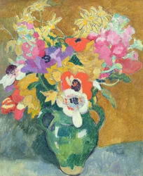 Jarrón de flores, c.1925 (óleo sobre lienzo)