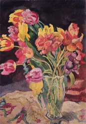 Jarrón de tulipanes