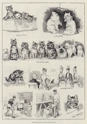 Bocetos en la exposición de gatos, Palacio de Cristal