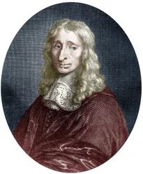 Francois Mansart (1598-1666) arquitecto del rey francés Luis XIII, grabado, documento coloreado