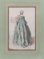 Mujer tocando el violín, vista desde atrás, ca. 1758-59