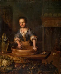 Un cocinero, pintura holandesa del siglo XVIII