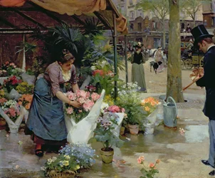 Mercado de flores en París