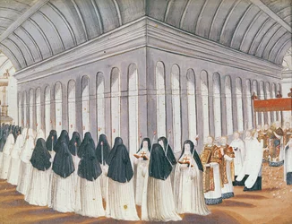 Procesión del Santísimo Sacramento en el claustro, de 