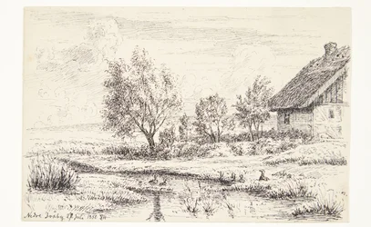 Paisaje con casa de campesino